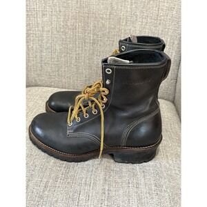Vintage Wolverine Logger Boots Black Size 12B